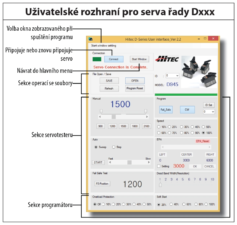 DPC-11 Univerzální programátor serv Hitec s PC rozhraním (mini-USB)