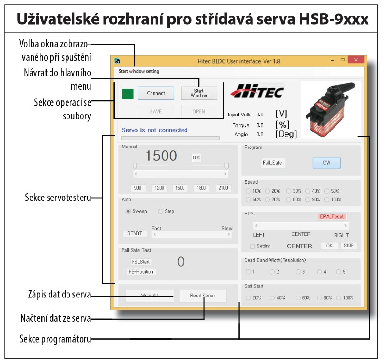 DPC-11 Univerzální programátor serv Hitec s PC rozhraním (mini-USB)