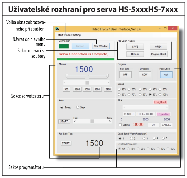 DPC-11 Univerzální programátor serv Hitec s PC rozhraním (mini-USB)