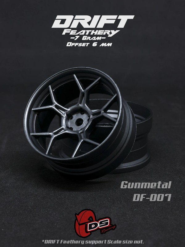 DS Racing Drift Feathery 5Y Spoke disky ( Gunmetal ) 2 ks