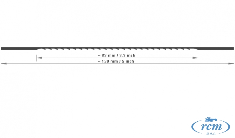 Lupenková pilka 3 střední HANIBAL na silnější a tvrdé dřevo,plast 130x0,85x0,35mm  24TPI,