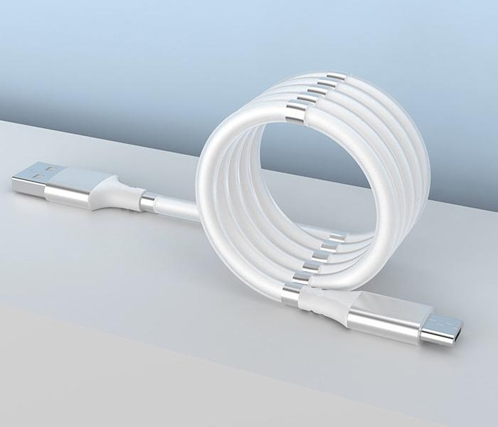 Magnetický samonavíjecí USB nabíjecí kabel (Micro USB) (180 cm)