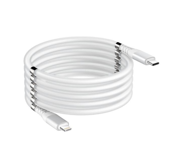 Magnetický samonavíjecí USB nabíjecí kabel (Type-C to Lightning)(180cm)