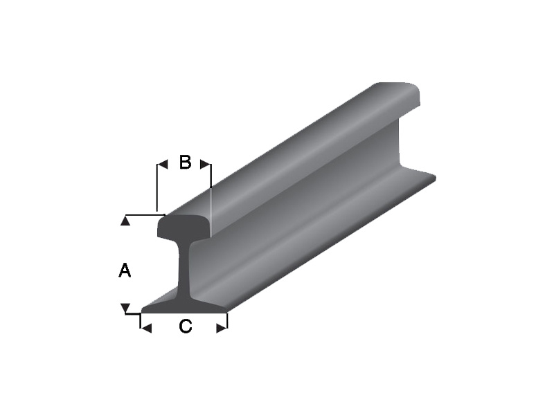 Raboesch kolejnice G 8.6x3.5x7.4mm 1m (5)