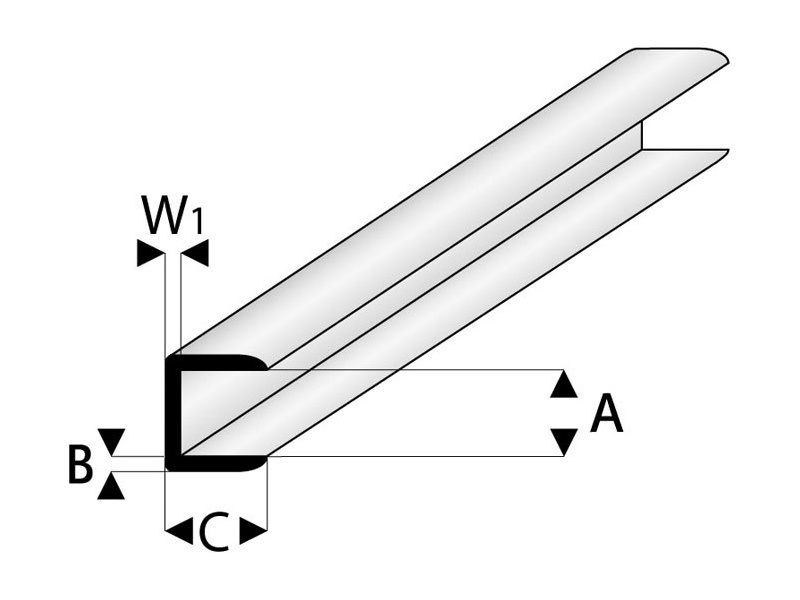 Raboesch profil ASA koncový 1.5x1000mm