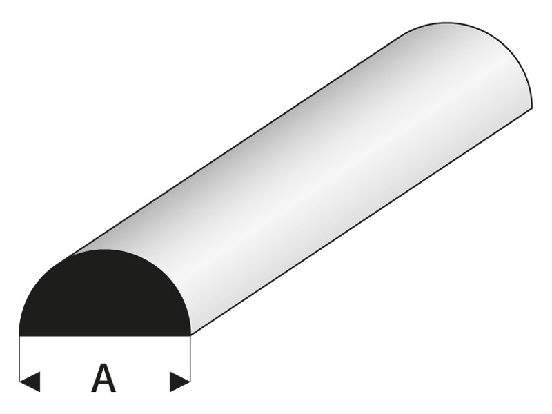 Raboesch profil ASA půlkulatý 2.5x1000mm