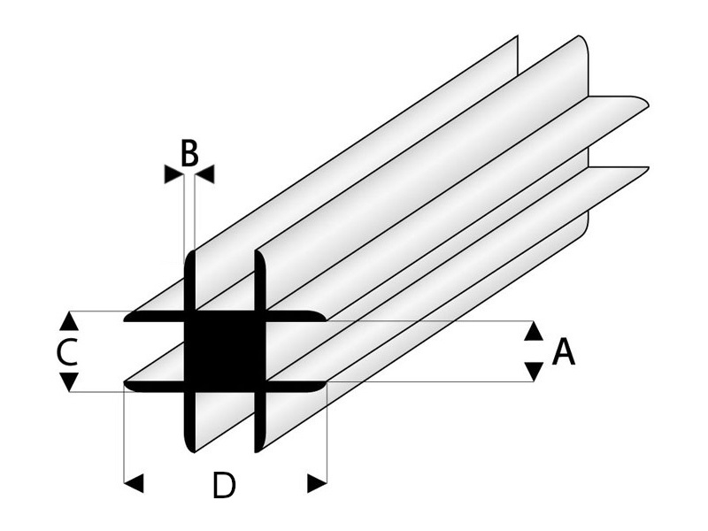 Raboesch profil ASA spojovací křížový 2x1000mm