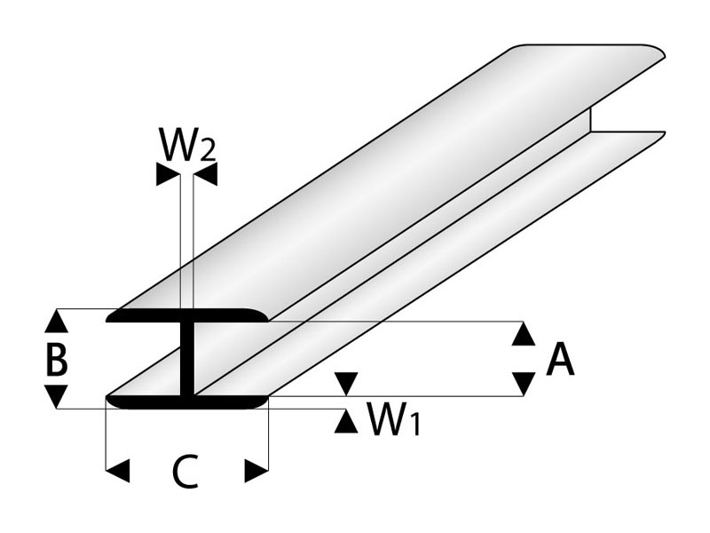 Raboesch profil ASA spojovací plochý 1x1000mm