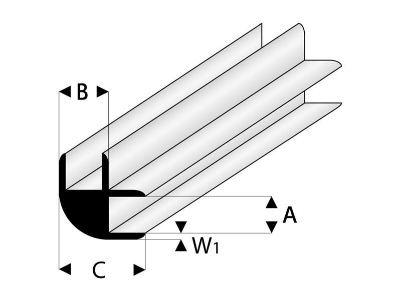 Raboesch profil ASA spojovací rohový 3x1000mm