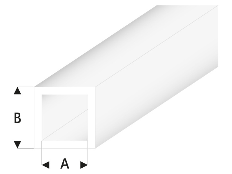 Raboesch profil ASA trubka čtvercová transparentní 2x3x330mm (5)