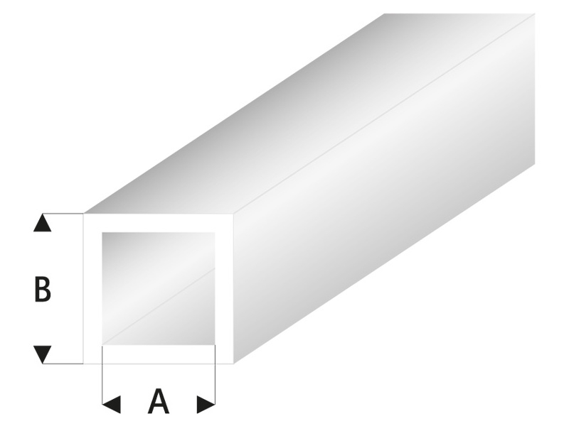 Raboesch profil ASA trubka čtvercová transparentní bílá 3x4x330mm (5)