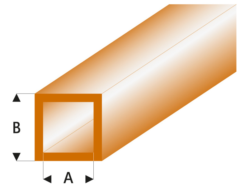 Raboesch profil ASA trubka čtvercová transparentní hnědá 4x5x330mm (5)