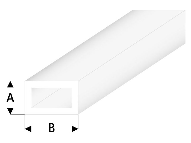 Raboesch profil ASA trubka čtyřhranná transparentní 2x4x330mm (5)