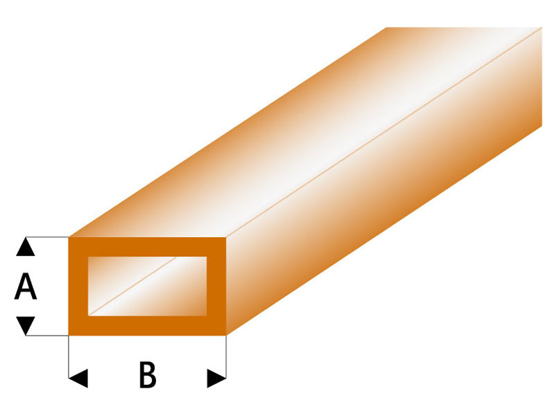 Raboesch profil ASA trubka čtyřhranná transparentní hnědá 2x4x330mm (5)