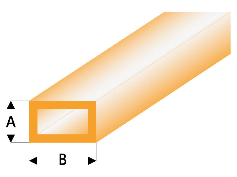 Raboesch profil ASA trubka čtyřhranná transparentní oranžová 3x6x330mm (5)