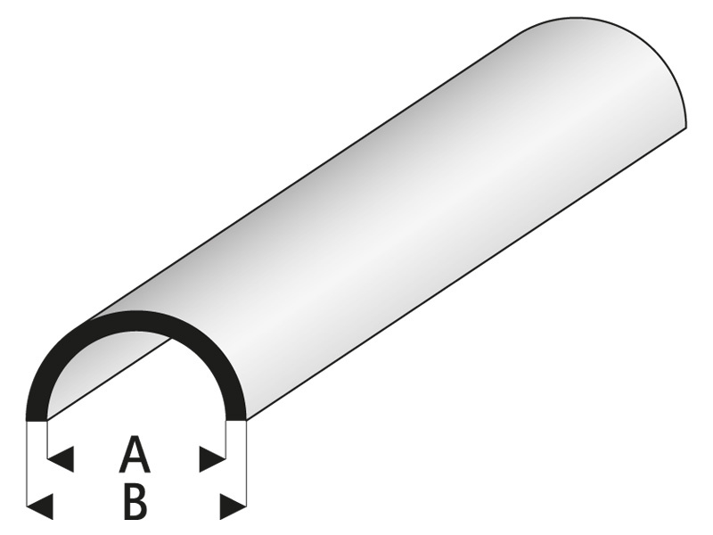 Raboesch profil ASA trubka půlkruhová 2.5x4x330mm (5)