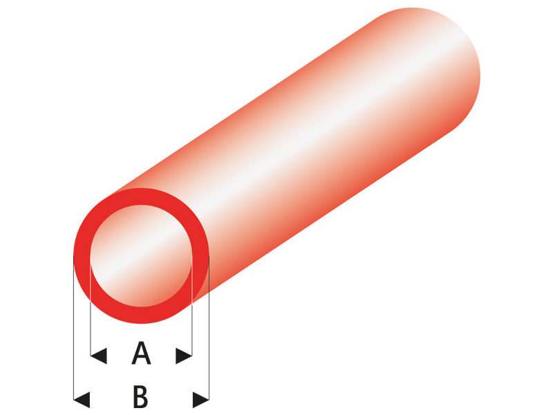 Raboesch profil ASA trubka transparentní červená 5x6x330mm (5)