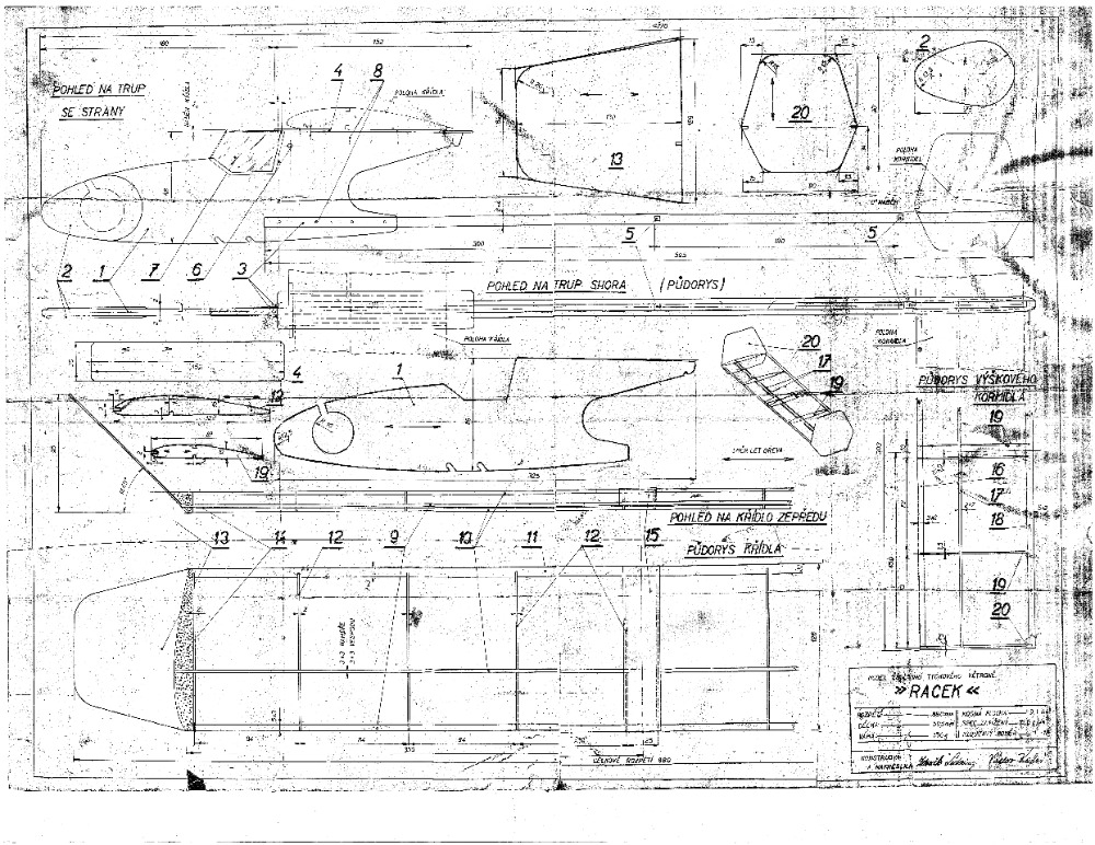 RACEK historický model rozp. 880mm Classic models