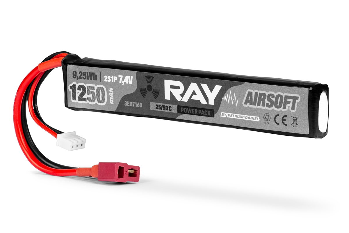 RAY Airsoft - Li-Po 1250mAh/7,4V 25/50C, 9,25Wh