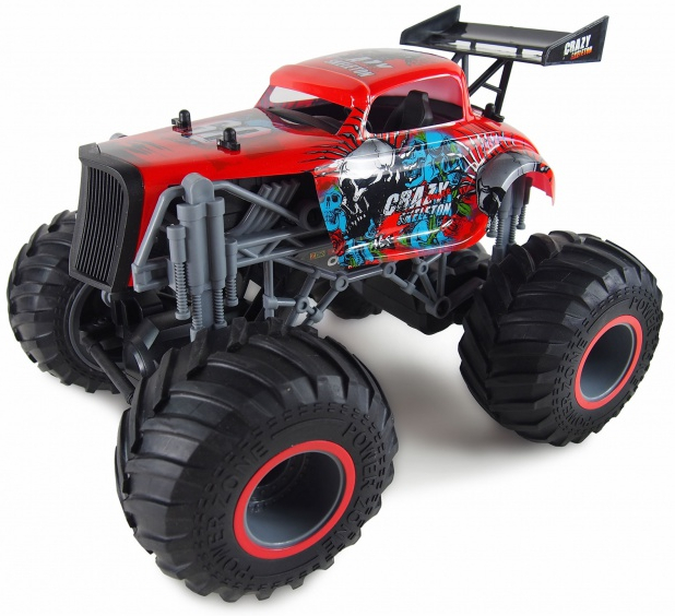 RC auto Monster Truck Crazy Hot Rod, červená