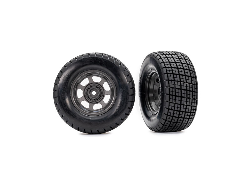 Traxxas kolo 2.2/3.0", disk dirt oval grafitově šedý, pneu Hoosier (2) (2WD zadní, 4WD)