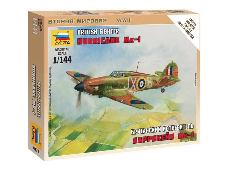 Zvezda Snap Kit - Hawker Hurricane Mk-1 (1:144)