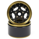 1.9 Beadlock Hliníkové CNC 5 Spoke Carbon Gold Titanium, 2ks