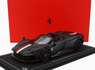 Bbr-models Ferrari Daytona Sp3 Open Roof Icona Principato Di Monaco Livery N 16 Personal Car Charles Leclerc 2022 - Con Vetrina - With Showcase 1:18 Matt Black