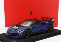 Bbr-models Ferrari Sf90 Xx Stradale 2024 - Con Vetrina - With Showcase 1:18 Blu Tour De France - Modrá Met Žlutá Černá