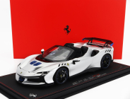 Bbr-models Ferrari Sf90 Xx Stradale Spider 2024 - Con Vetrina - With Showcase 1:18 Argento Nurburgring - Stříbrná Modrá Černá