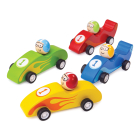 Bigjigs Toys Barevné dřevěné závodní auto 1 ks