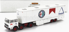 Brekina plast Fiat 691 T Truck Team Autodelta Alfa Romeo Car Transporter 1970 1:87 Bílá