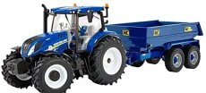 Britains New holland T6.175 Closed Tractor With Nc Trailer 2020 1:32 Blue