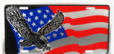 Edicola Accessories Funny Metal Plate - Eagle Silver Usa Flag 1:1 Červená Stříbrná Modrá