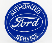 Edicola Accessories Metal Round Plate - Ford Authorized Service 1:1 Modrá Bílá