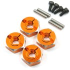 Hliníkové HEX unašeče kola 12x5mm, 4ks, oranžový