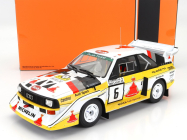 Ixo-models Audi Quattro S1 E2 Team Audi Sport N 6 Rally 1000 Lakes 1985 Hannu Mikkola - Arne Hertz 1:18 Bílá Žlutá