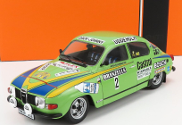 Ixo-models Saab 96 V4 N 2 Rally Sweden 1976 S.blomquist - H.sylvan 1:18 Zelená