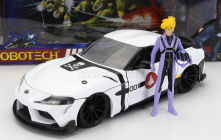 Jada Toyota Supra With Roy Focker Figure Robotech 2020 1:24 Bílá Černá