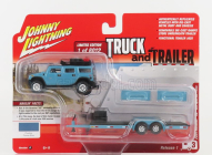 Johnny lightning Hummer H2 With Trailer 2004 1:64 Ocean Blue