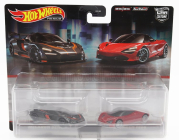 Mattel hot wheels Mclaren Set 2x Senna 2019 + 720s 2019 1:64 Červená Černá Šedá