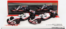 Minichamps Haas F1 Set dvou modelů 1:43, bíločervená