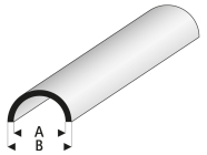 Raboesch profil ASA trubka půlkruhová 1.5x3x1000mm