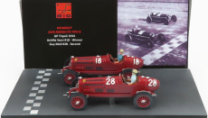 Rio-models Alfa romeo F1  2x P3 Scuderia Ferrari N 18 Winner Tripoli Gp 1934 Varzi + P3 N 28 2nd Tripoli Gp 1934 Moll 1:43 Red