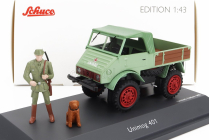 Schuco Mercedes benz Unimog 401 Truck 1953 1:43 Green Wood