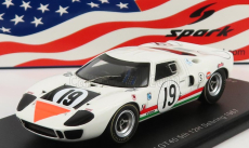 Spark-model Ford usa Gt40 Mkiv 7.0l V8 N 19 12h Sebring 1967 N.vaccarella - U.maglioli 1:43 Bílá