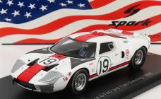 Spark-model Ford usa Gt40 Mkiv 7.0l V8 N 19 3rd 12h Sebring 1966 S.scott - P.revson 1:43 Bílá Červená Šedá