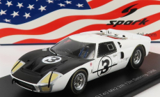 Spark-model Ford usa Gt40 Mkiv 7.0l V8 N 3 12h Sebring 1966 W.hansgen - M.donohue 1:43 Bílá Černá