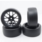 Spec D CS Wheel Offset +3 Black w/Tire 4ks pro 1/10 Drift 