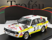 Trofeu Audi Quattro Sport N 3 4th Rally Sweden 1985 H.mikkola - A.hertz 1:43 Bílá Žlutá Hnědá